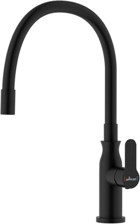 Кран кухонний APPASO 3-х ходовий чорний, 3 в 1 з фільтром, 360° поворотний, 2 ручки, нержавіюча сталь, низький тиск