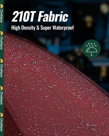 Чакіпі Парасолька велика, стійка до вітру, з відбиваючим покриттям для чоловіків та жінок – автоматичний парасолька-тростина, компактний, для подорожей, 210T покриття, промінь 106 см (Вишневий)