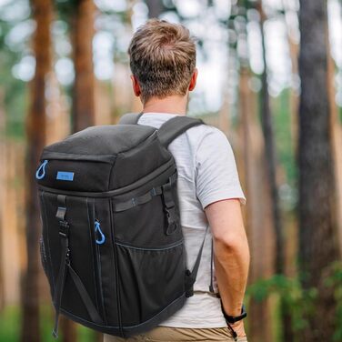 Рюкзак-холодильник HP Hope 35L, водонепроникний, ізольований, для пікніків, кемпінгу, пляжу, подорожей (Чорно-синій)