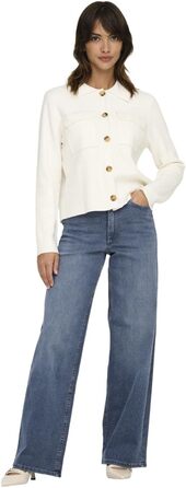 Джинси жіночі ONLY Onlmadison Icon Wide Leg, висока талія, широкі штанини, синьо-сірий денім, розмір L/32L