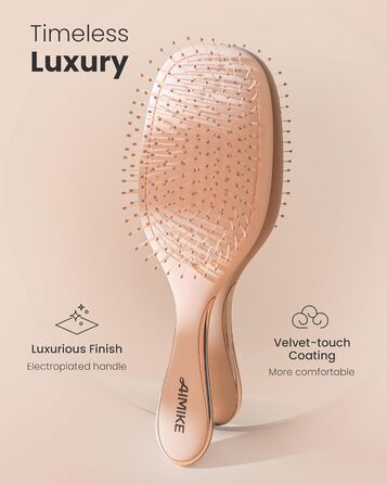 Щітка для волосся AIMIKE без пошкоджень, розпушувач з м'якими щетинками, безболісна розпушувальна щітка для складних вузлів, особливо делікатна до тонкого волосся, ідеальна для догляду за шкірою голови та масажу. Подушковий масажер LuxeSilk