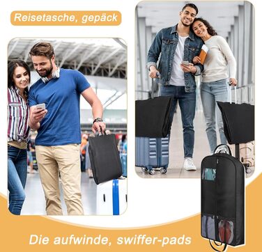 Чохли для одягу 2 шт. - мішки для зберігання одягу, 108x60x15 см, чорні мішки для одягу з блискавкою, захист від пилу та вологи для вечірніх та весільних суконь