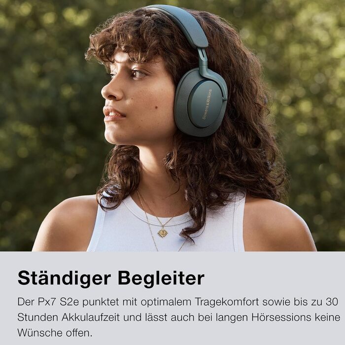 Навушники Bowers & Wilkins Px7 S2e з активним шумозаглушенням, бездротові, Qualcomm aptX™ Adaptive, швидка зарядка, 30 годин відтворення, 6 мікрофонів - колір Океан (Over-Ear)