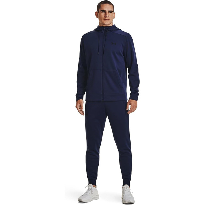 Чоловіча флісова толстовка-худі Under Armour Armourfleece на блискавці, темно-синя/чорна, розмір L