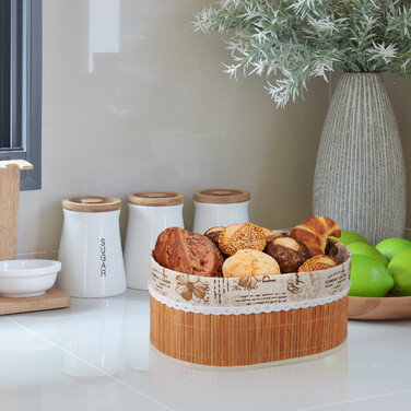 Relaxdays Bread Basket Paris made of Bamboo