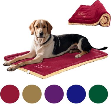 Килимок для собак Comfy, великі породи - миючий, плюшевий, стильний, 110x70 см, червоний