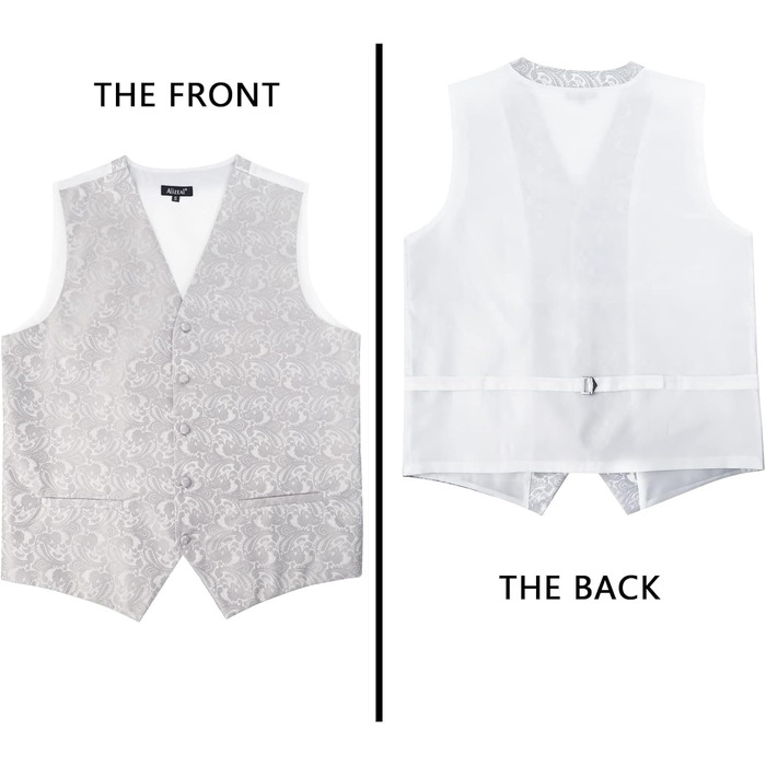 Самошийна краватка Alizeal з нагрудником та хустинкою, турецький стиль, колір - блакитний (3XL, срібло)