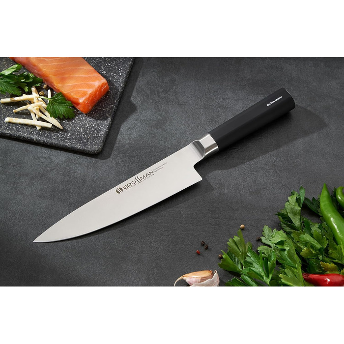 Ніж для суші Grossman 002SH: професійний кухонний ніж з нержавіючої сталі, 33 см, ергономічна ручка