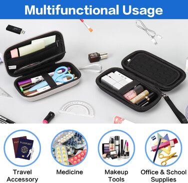 Органайзер для кабелів Teskyer, чорний, водонепроникний, жорсткий корпус, 8,5 x 17,5 x 6 см