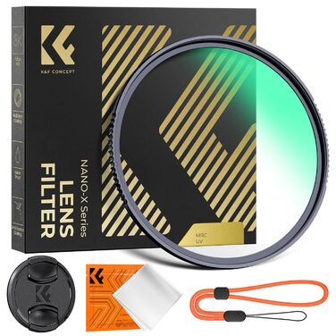 Фільтр UV K&F Concept Nano X-Serie 67mm з кришкою об'єктива, серветкою для чищення, HD, захисний фільтр з 28-шаровим нанопокриттям