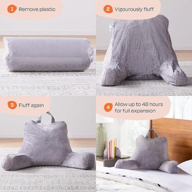 Підлогове крісло-лежак Linenspa з подрібненим пінополіуретаном (Memory Foam), XL, для читання, ігор, перегляду телевізора, з підлокітниками. Ідеально для спалень та кімнат гуртожитків.