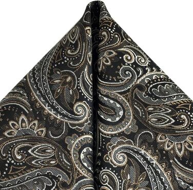 Краватка чоловіча GASSANI Paisley 7 см, набір 3 шт. (чорно-коричнева, сіра, біла)