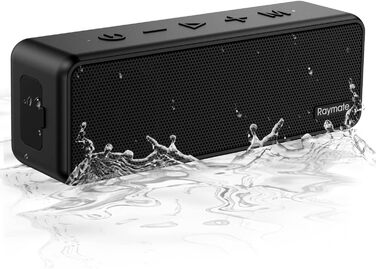 Портативна Bluetooth колонка Raymate з подвійним басом 20W, IPX7, TWS, 15 годин роботи, чорна