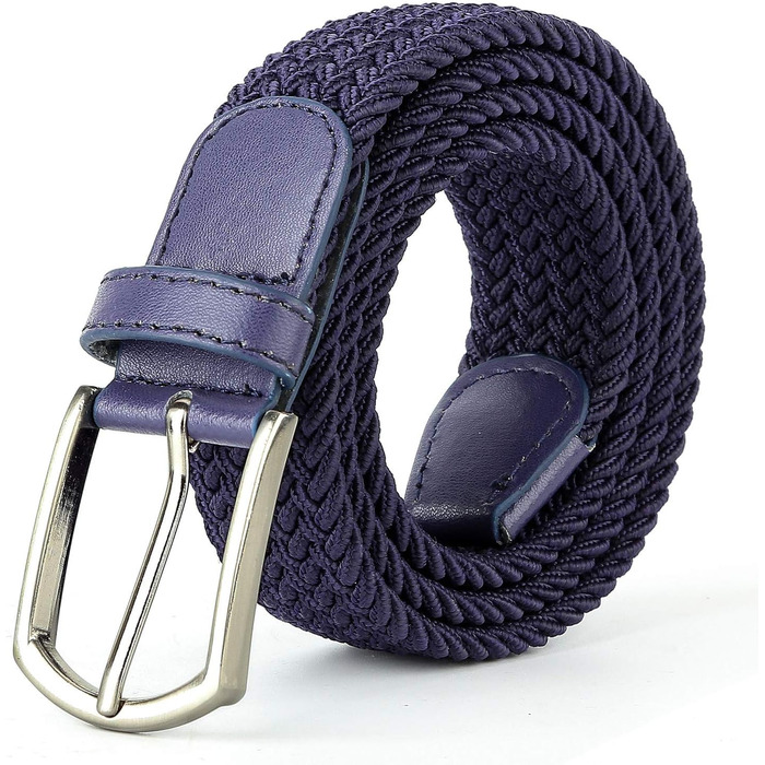 Плетений пояс з еластичного полотна для чоловіків, жінок та юніорів, багатокольоровий, блакитний, 70/75 см, розмір S