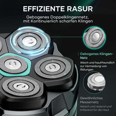 Електричний гострозуб гострозуб для чоловіків Gltzen, водонепроникний, USB-C, магнітна головка, легкий у чищенні, час роботи 160 хвилин