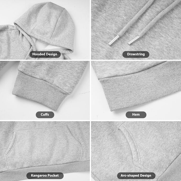 Чоловічий світшот з капюшоном, теплий, сірий (XXL)