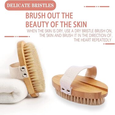 Щітка для тіла з довгим руків'ям, щітка для спини знімний руків'я, 2 головки, щітка для тіла для видалення, скрубер для спини у душі, натуральна щетина, для очищення тіла