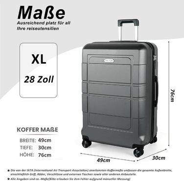 Валіза ручної огляду TANTOMI 20 дюймів, ABS+PC, ручний багаж з 4 колесами, кодовий замок, телескопічна ручка, набір (M/L/XL), 41 л, світло-темно зелений