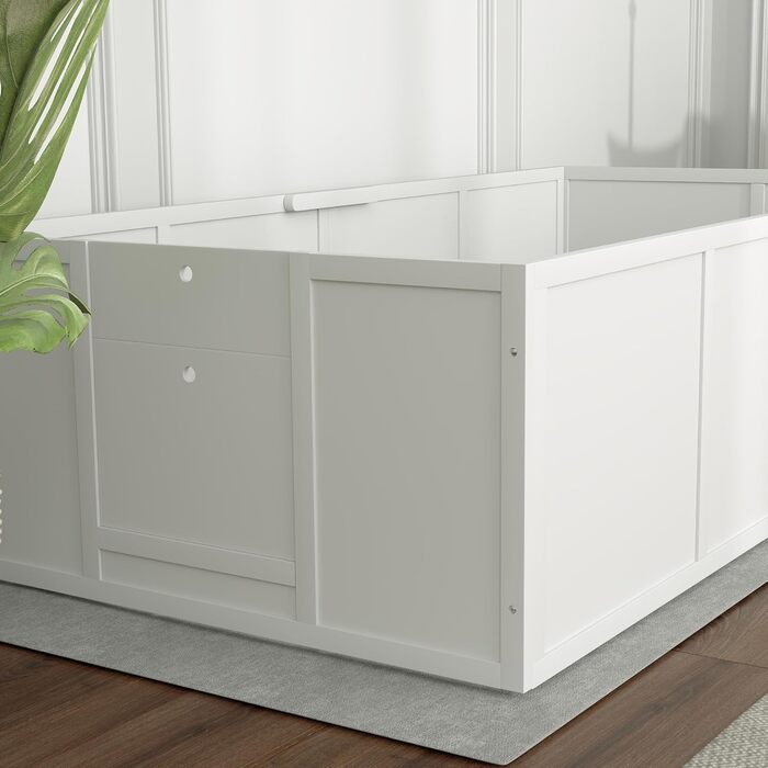 Кія для цуценят PawHut: вольєр-забіг для собак з регульованою дверцятами, білий, 196x96x48 см