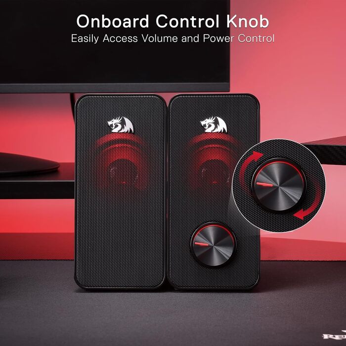 Redragon GS500 Stentor: Комп'ютерні колонки 2.0, USB, з підсвіткою, потужні баси