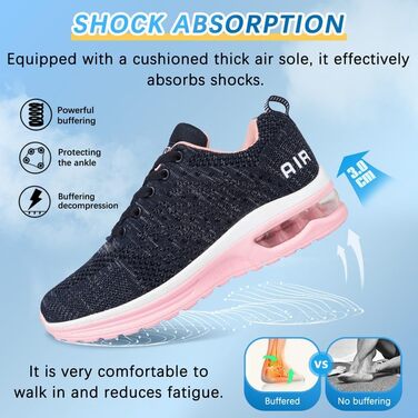 Жіночі кросівки для бігу та фітнесу. Зручні, дихаючі, з амортизацією (повітряна подушка), антиковзкі. Розмір 40 EU, блакитно-рожевий колір
