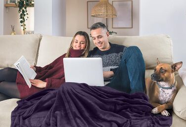 Плед Utopia Bedding: теплий та м'який флісовий плед 200x150 см (Lila)