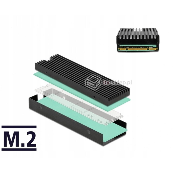 Радіатор DeLOCK для M.2 SSD 2280, чорний