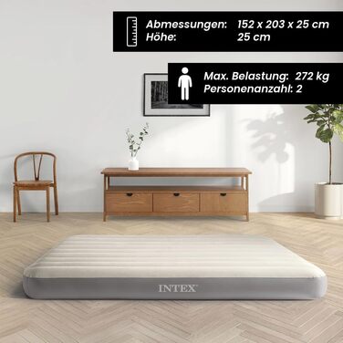 Надувний матрац Intex Queen Dura-Beam Series, бежево-сірий, один