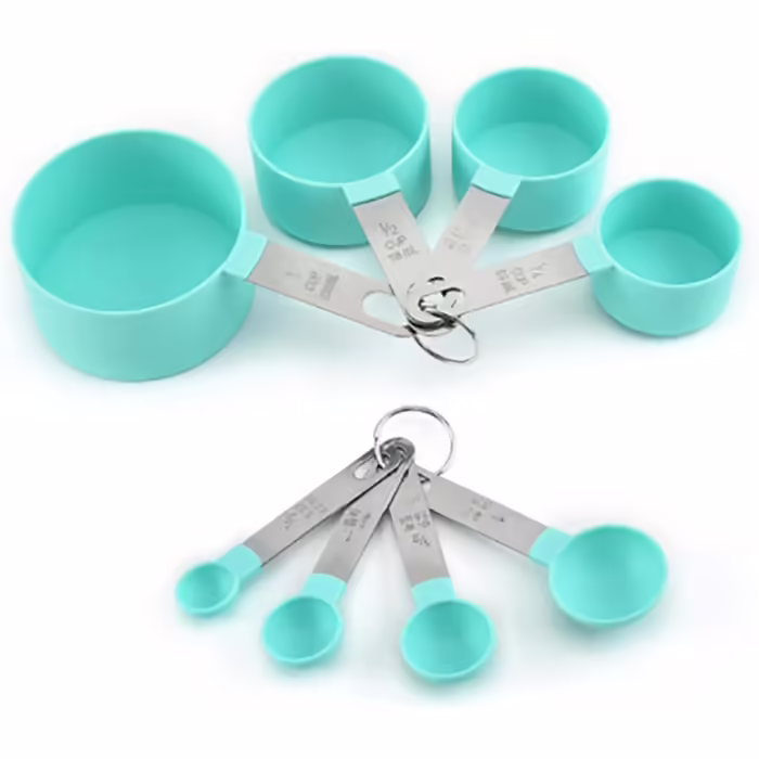 4/10 Piece Measuring Spoons for Kitchen, Cupcake Baking Measuring Cups, PP Baking, Stainless Steel, Plastic Handle, Kitchen Gadget (Color: 10 Piece Green) (10 Piece Green)