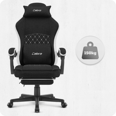 Ігрове крісло Cabro C503, чорно-біле
