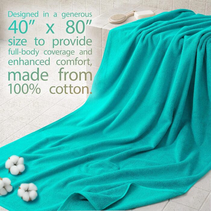 Набір махрових рушників для ванної Cotton Paradise з 100% турецької бавовни, 6 шт. (2 великі, 2 середні, 2 маленькі), колір шалфей