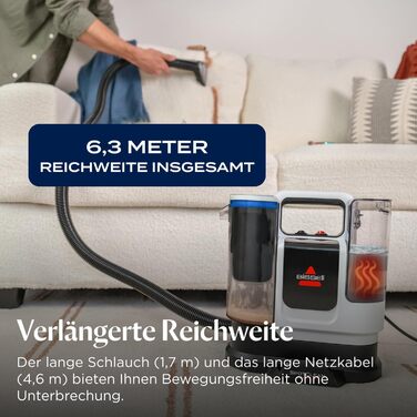 BISSELL SpotClean ProHeat Advanced: Професійний мийник килимів та м'яких меблів, 1125W, з кабелем, 3924N