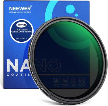 NEEWER Фільтр ND Variabler 67mm (ND2-ND400) з оптичним HD склом, регульований, для фото та відео
