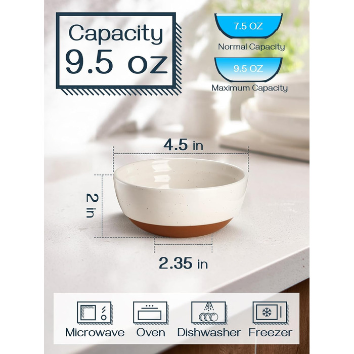 Набір мисок DOWAN для мюслі, супів та салатів (6 шт., 680 мл та 300 мл)