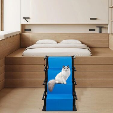 Рампа для собак, сходинки для великих та маленьких собак, авто-рампа, складана рамка для авто, дивана або ліжка, з антиковзким покриттям, вантажопідйомність до 50 кг