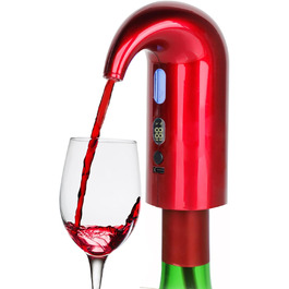 Electric Wine Aerator Pourer, Portable One-Touch Wine Decanter and Wine Dispenser Pump for Red and White Wine Multi-Smart Automatic Wine Oxidation Dispenser, USB Rechargeable (Rot01)