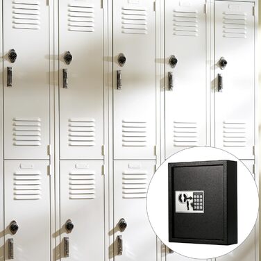 Шлюз для ключів QWORK® з електронним замком, 40 гачків, 36 x 30 x 10 см, сталева конструкція, висока безпека