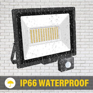 20000LM LED Floodlight Outdoor with Motion Sensor LED Spotlight 6000K Cold White IP66 Waterproof LED Outdoor Floodlight Floodlight for Garage Hallway Garden Courtyards Hotel Sports Field (3500k Warm White, 75W)