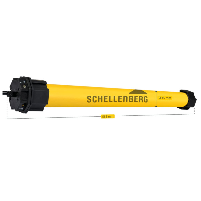 Schellenberg 20615 Roller Shutter Motor MAXI, 15 Nm, mechanical end-stop adjustment, tube motor for 60 mm shaft, up to 6.2 m² shutter area, set including wall bracket (40 Nm / max. 15 m², standard)
