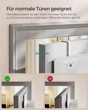 Органайзер для шафи SONGMICS з 4 кишенями, підвісна полиця, органайзер для шафи, підвісне зберігання, органайзер для дверей, спальня, вітальня, 2 x 33,5 x 00 см, RDH04G (1, Хмарний білий)