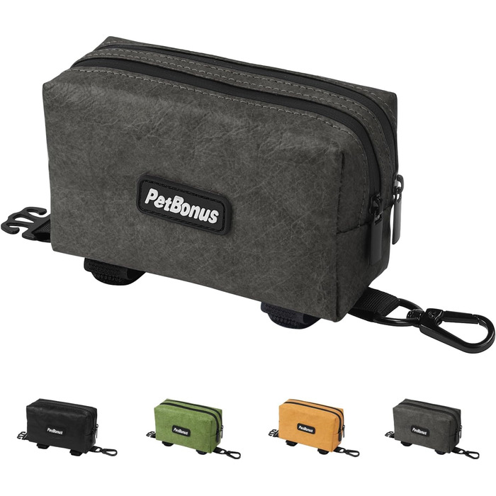 Диспенсер для збору відходів тварин PetBonus: водонепроникний контейнер для собачих екскрементів з 15 пакетиками (сірий)