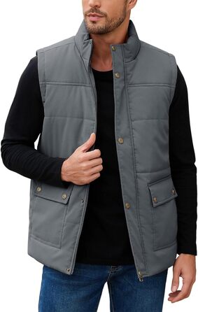 Xnova чоловіча зимова жилетка з підкладкою Thero Sherpa, тепла флісова жилетка, зимова куртка, жилетка для полювання, робоча жилетка, утеплена жилетка для активного відпочинку, сіра, розмір M