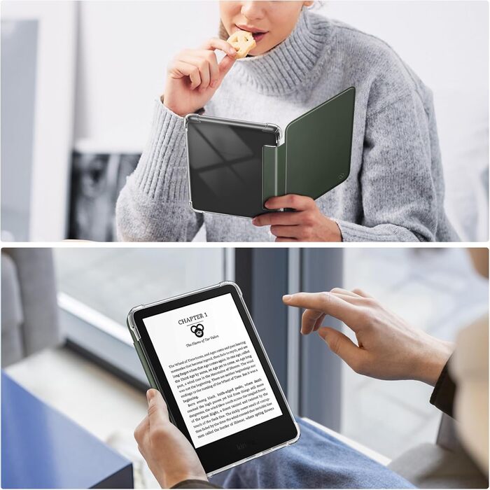 Чохол Fintie для Kindle 6 (11-го покоління) 2024/2022, прозорий TPU з авто-сном/пробудженням, для Kindle Basic 2024, колір агави (Alpingrün)