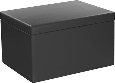 Large Wooden Box with Lid - All-Purpose Wooden Box - Storage Box | Toy Chest - Gift Packaging | Decorative Box for Crafts FSC® (Black, approx. 40 x 30 x 24 cm | XL)