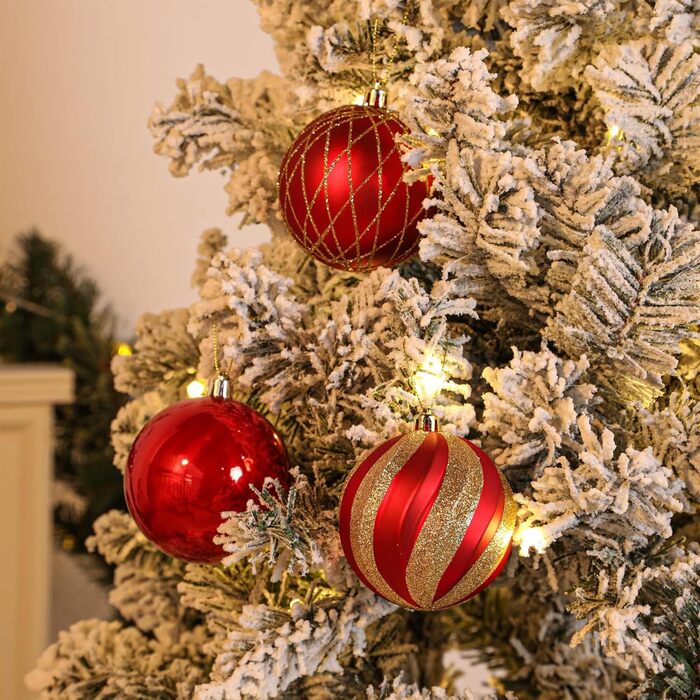 Шарм-кулі для ялинки Shareconn, 80 мм, набір 12 шт. - безпечні, декоративні, червоно-золоті