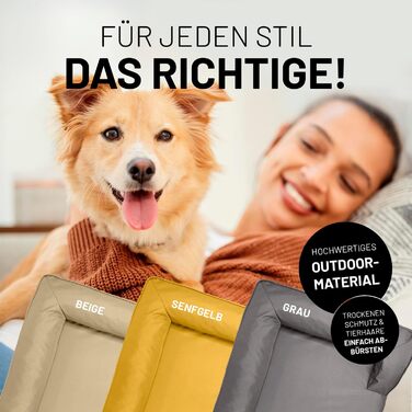 Ортопедичне собаче ліжко Lumaland з корду | Собаче ліжко-софа 70x60 см та 110x75 см - для маленьких собак | Нековзне дно | Зручна та миюча наповнювач та чохол | Собаче гніздо з Memory Foam Cord - Оливковий (In & Outdoor)