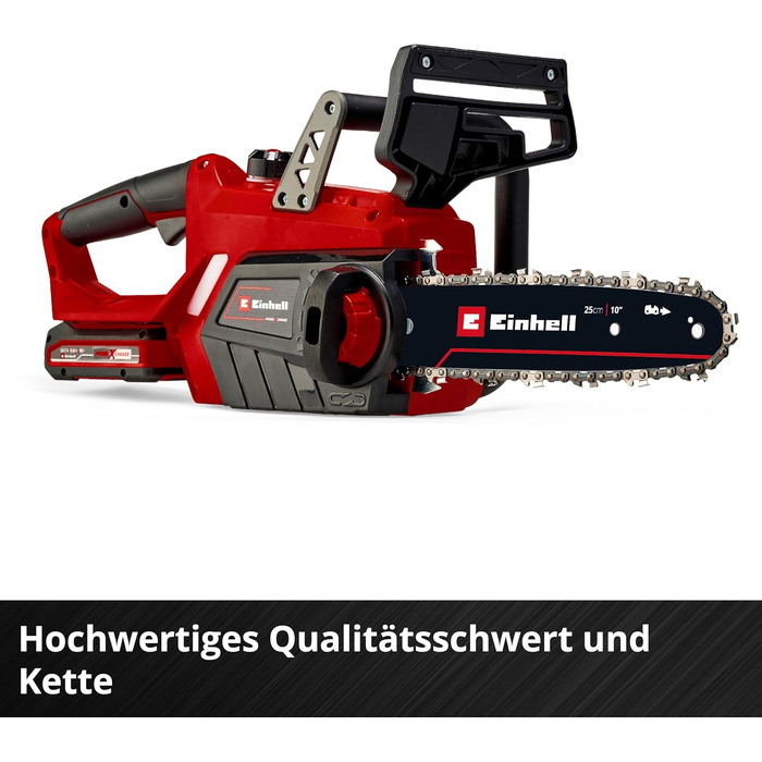 Акумуляторна ланцюгова пила Einhell GE-LC 18/25 Li-Solo Power X-Change (18 В, довжина шини 23 см, з АКБ 3.0 Аг та зарядним пристроєм)