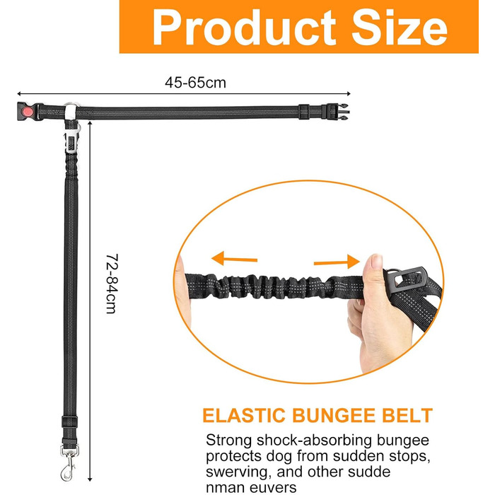 Автомобільні ремені безпеки для собак, 2 шт., кріплення на підголівник, регульовані, міцні, з пряжкою, для безпеки тварин (чорний)