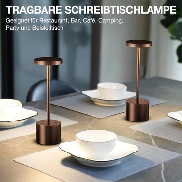 LED настільна лампа бездротова, акумуляторна, торшероподібна, сенсорна, диммування, 3 колірні температури, регулювання яскравості, для спальні, кафе, чорна, 1 шт. (кава)