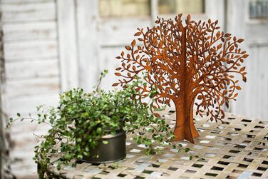 Bornhöft Metal Rust Garden Decor, Patina Rust, Rusty Garden, Rust Decor, Tree, Tree of Life, Garden Decor, Patina Rust, Table Decor, Metal Rust Look (Tree Large)